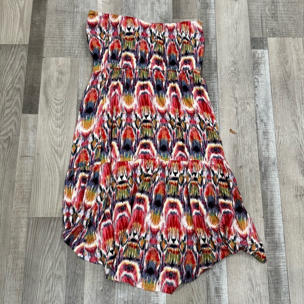 BB Dakota strapless multicolored printed hi-low dress ❤️ - Picture 5 of 8